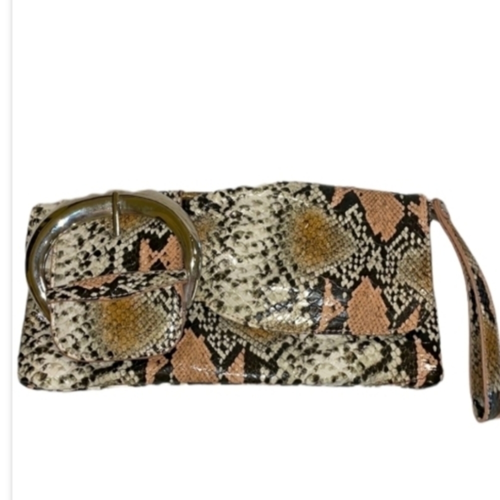 Chinese Laundry‎ Snake Faux Leather Clutch Bag